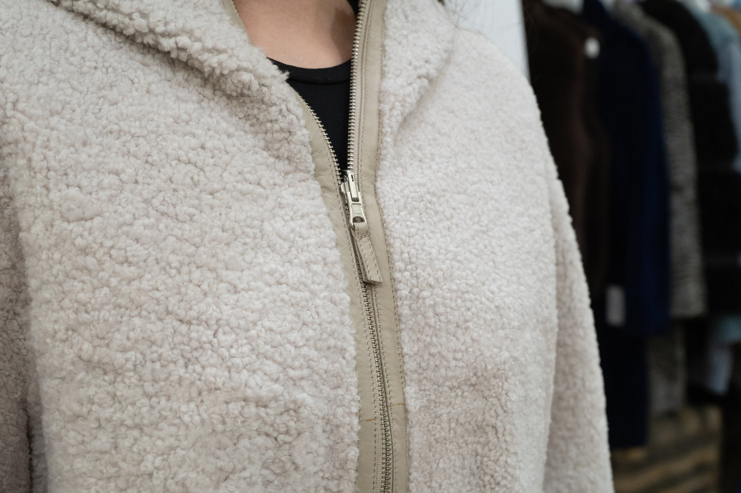 Wendemantel Sambia Lammfell off white