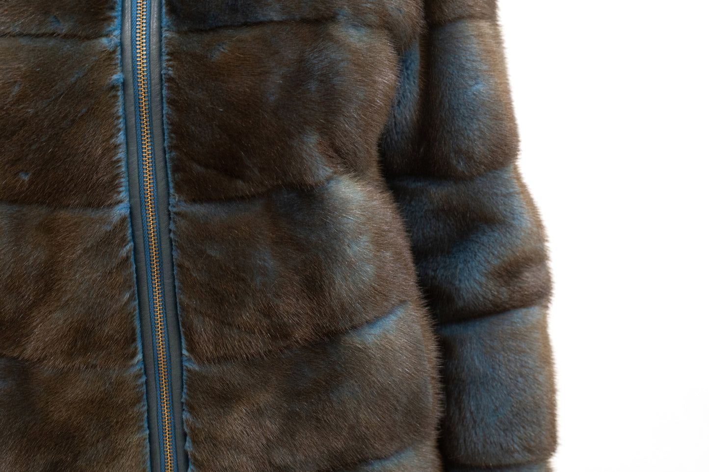 Kurzjacke Nerz blau-braun bicolor