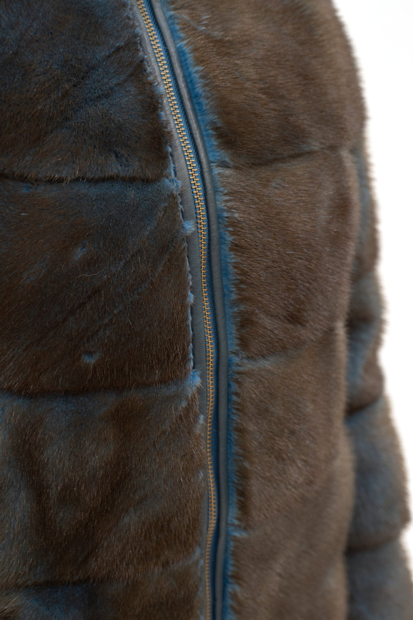 Kurzjacke Nerz blau-braun bicolor
