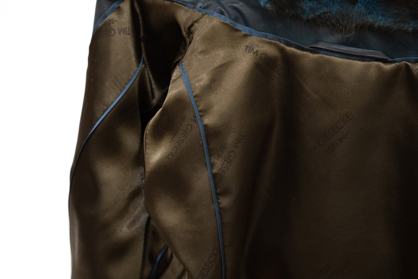 Kurzjacke Nerz blau-braun bicolor