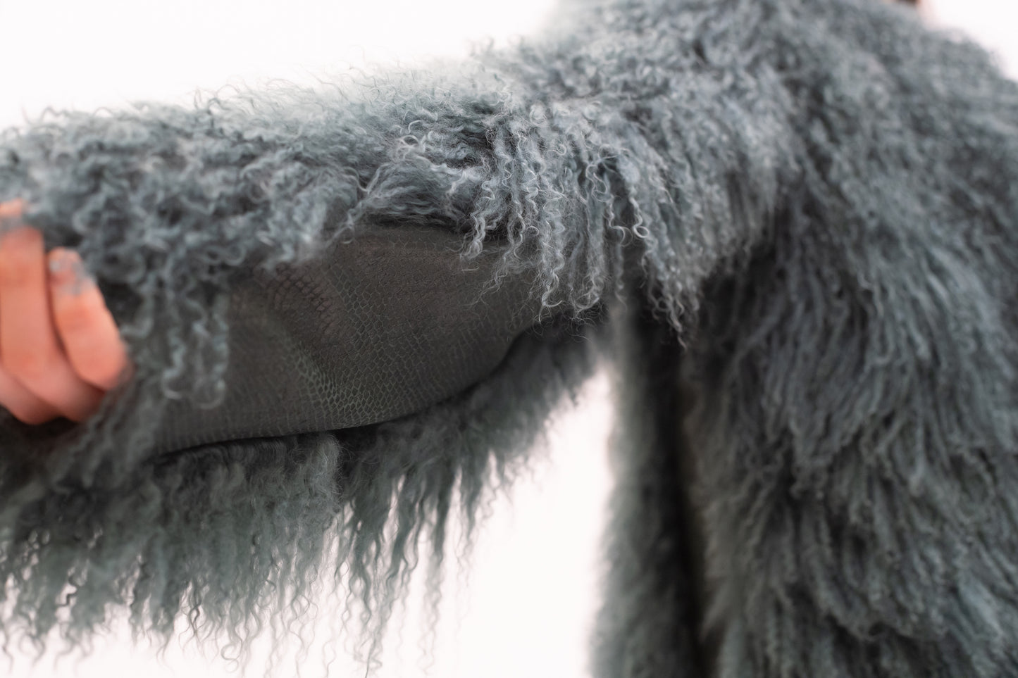Kurze Zottel Jacke Tibetlammfell