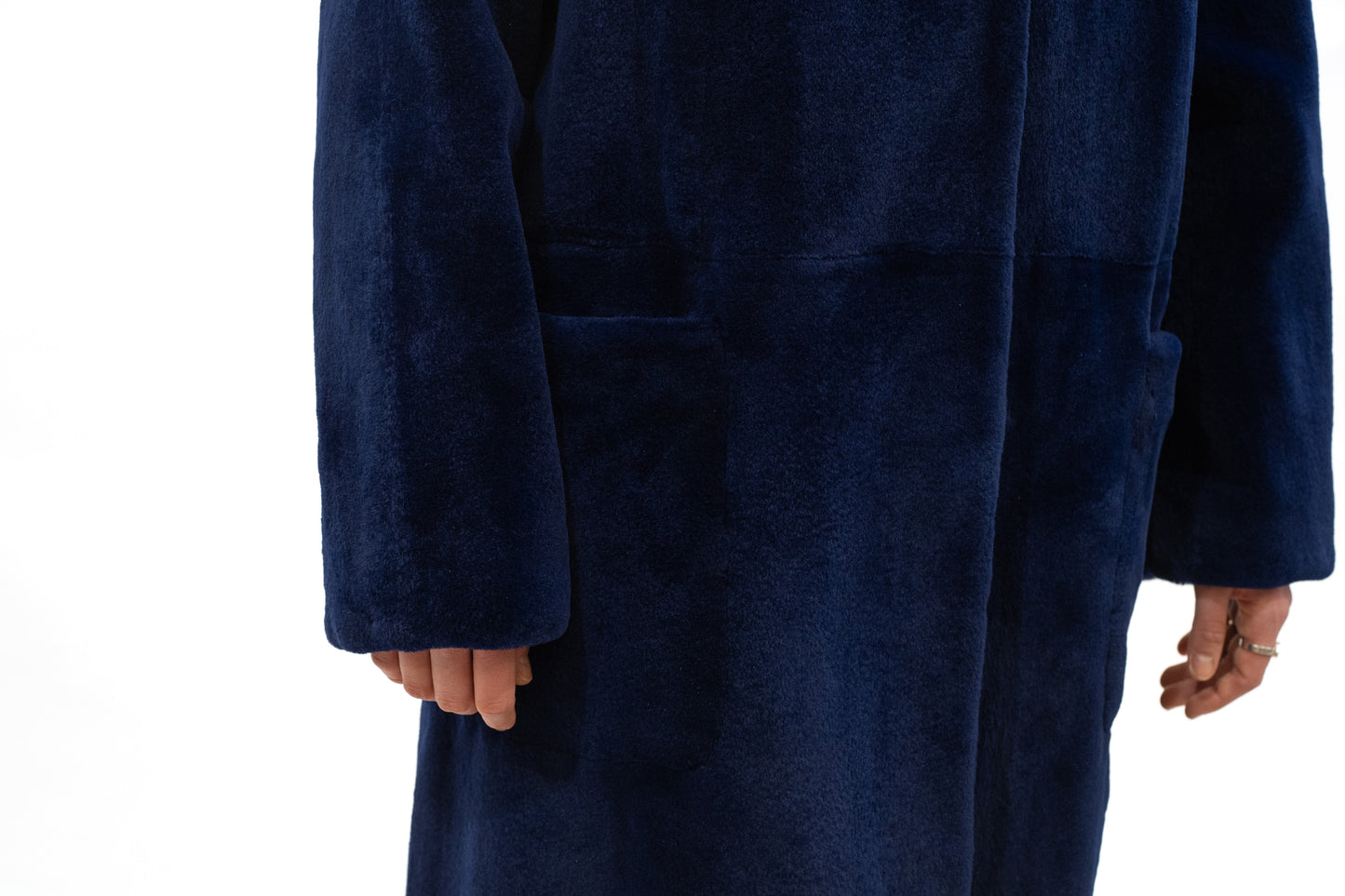 Wendemantel Cashmerenerz blau schwarz