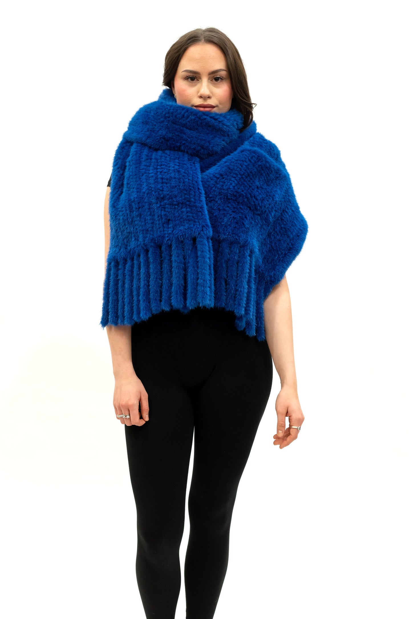Nerzschal gestrickt mit Taschen XXL