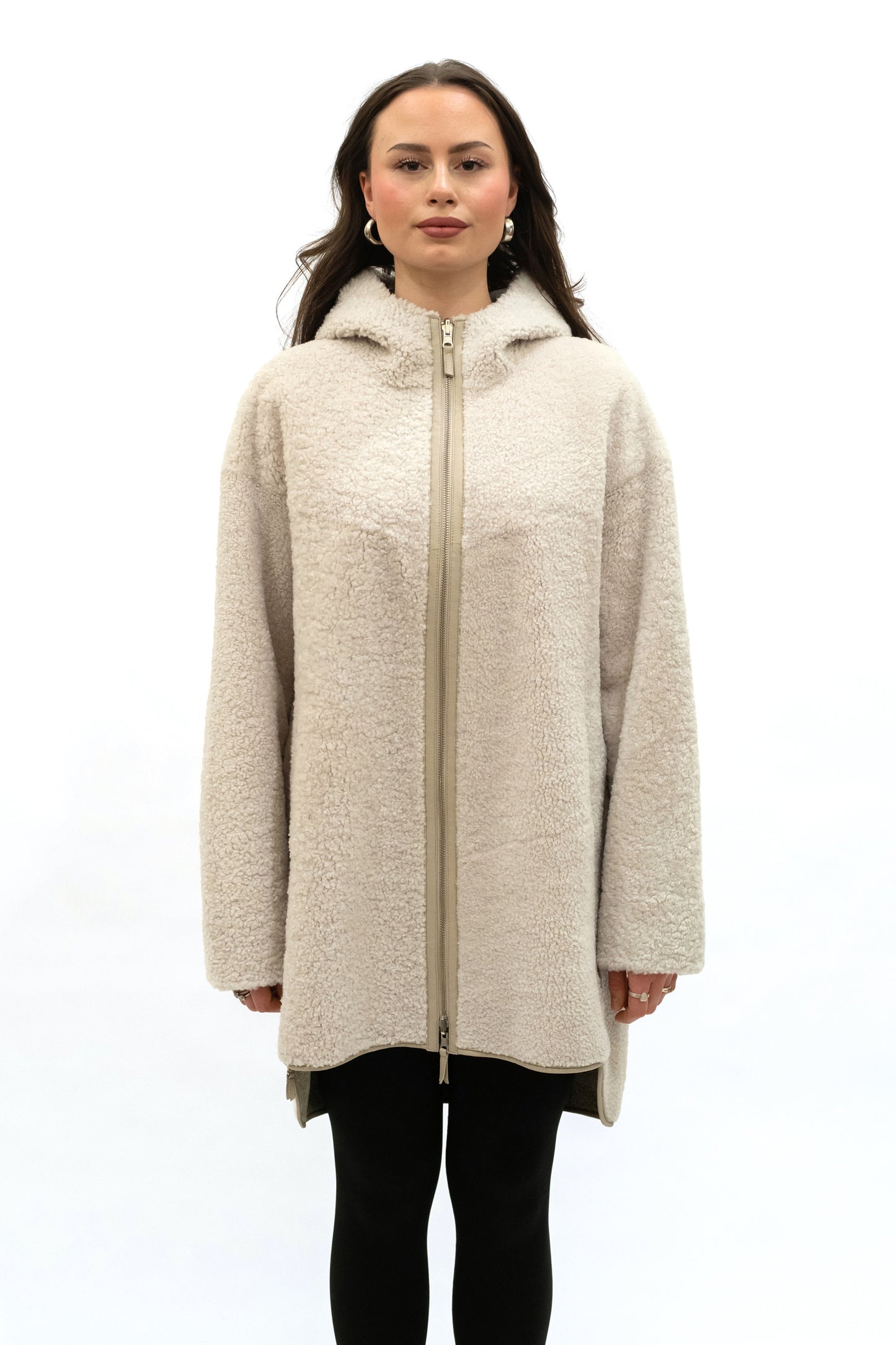 Wendemantel Sambia Lammfell off white