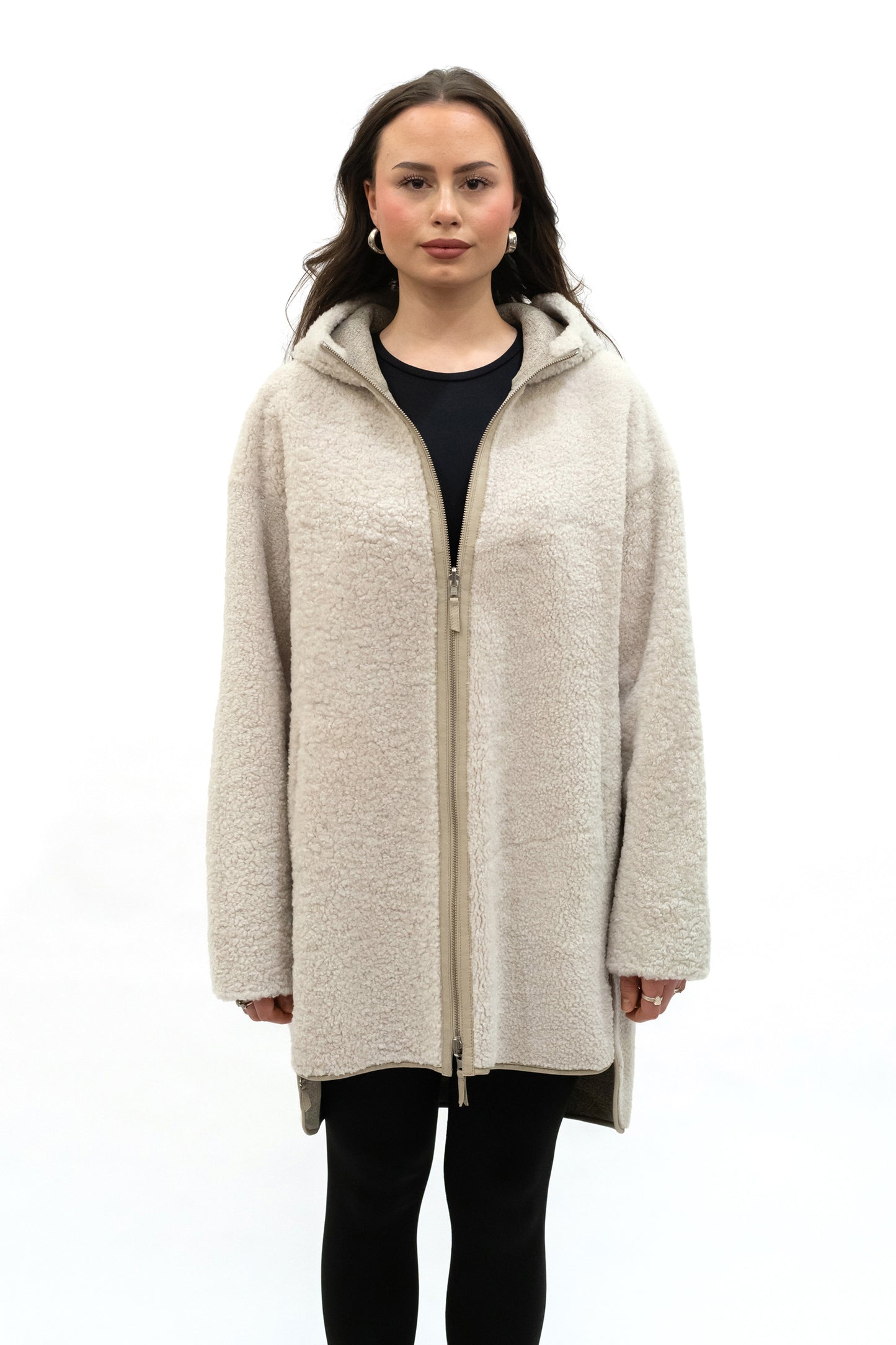 Wendemantel Sambia Lammfell off white