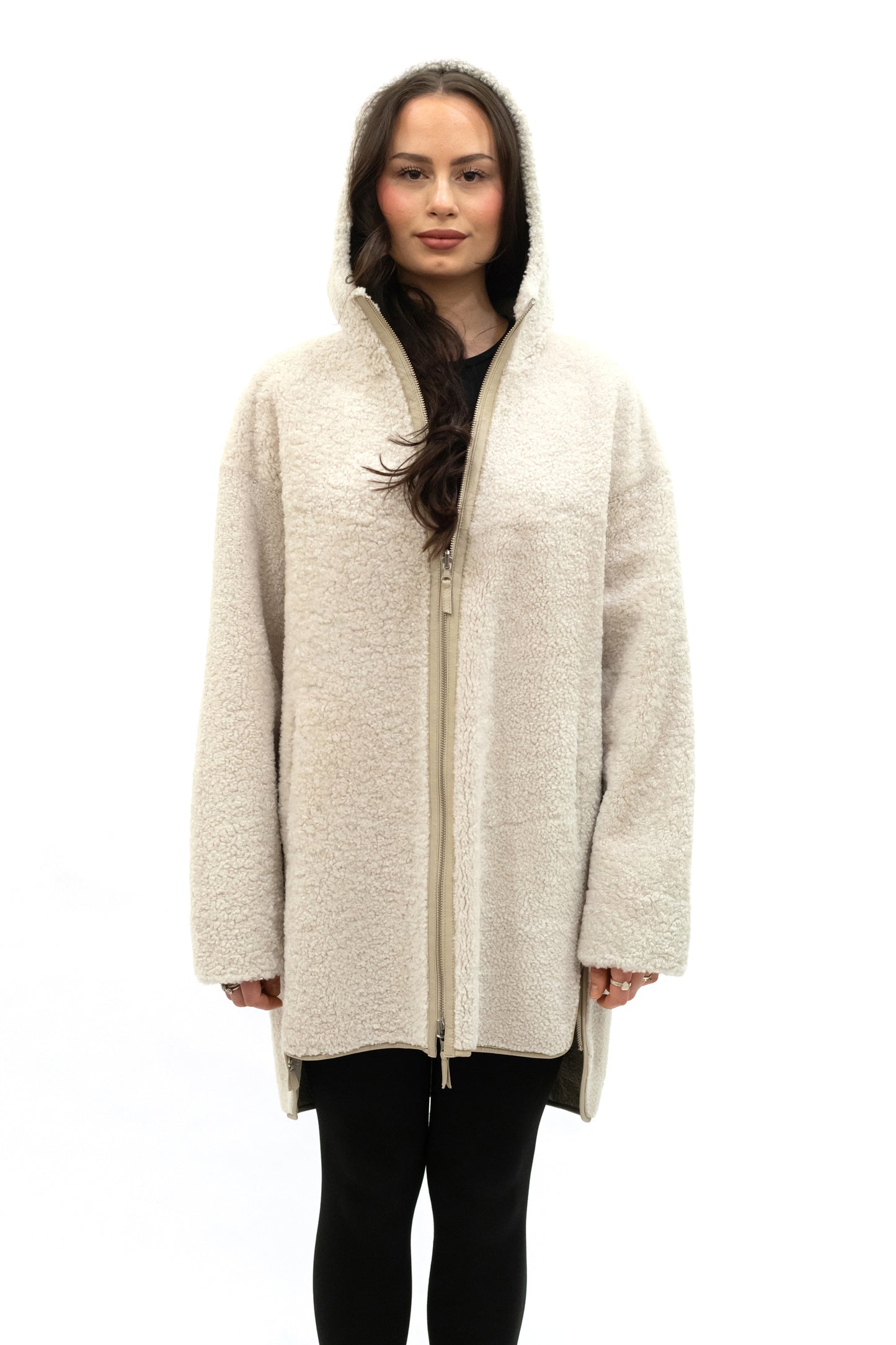 Wendemantel Sambia Lammfell off white