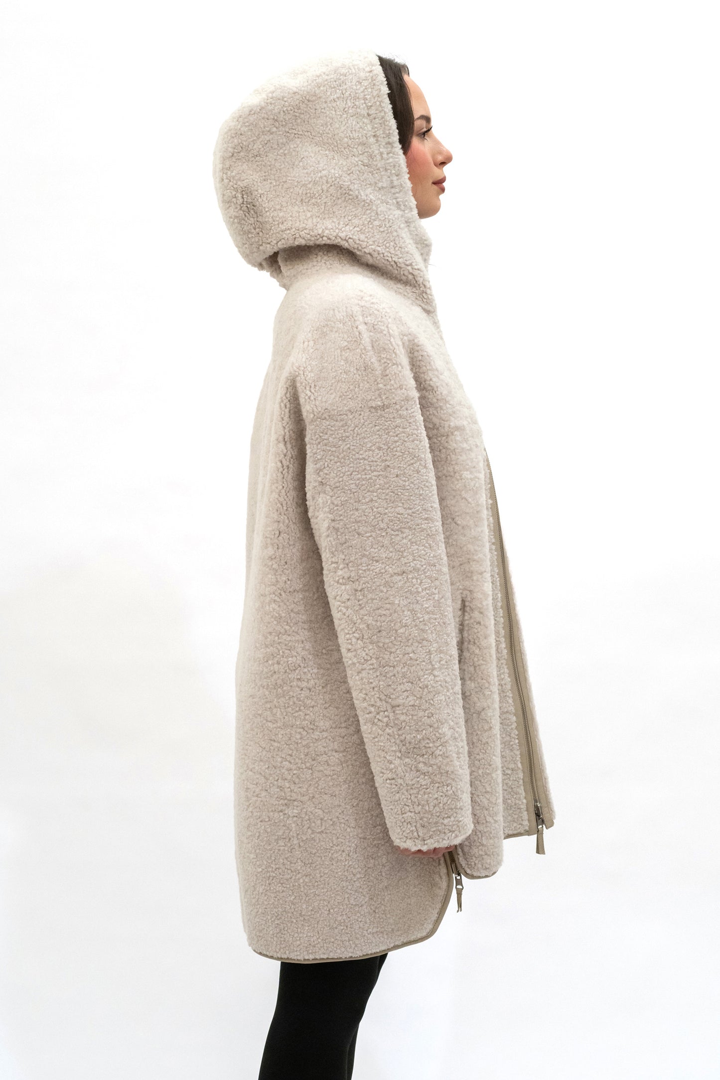 Wendemantel Sambia Lammfell off white