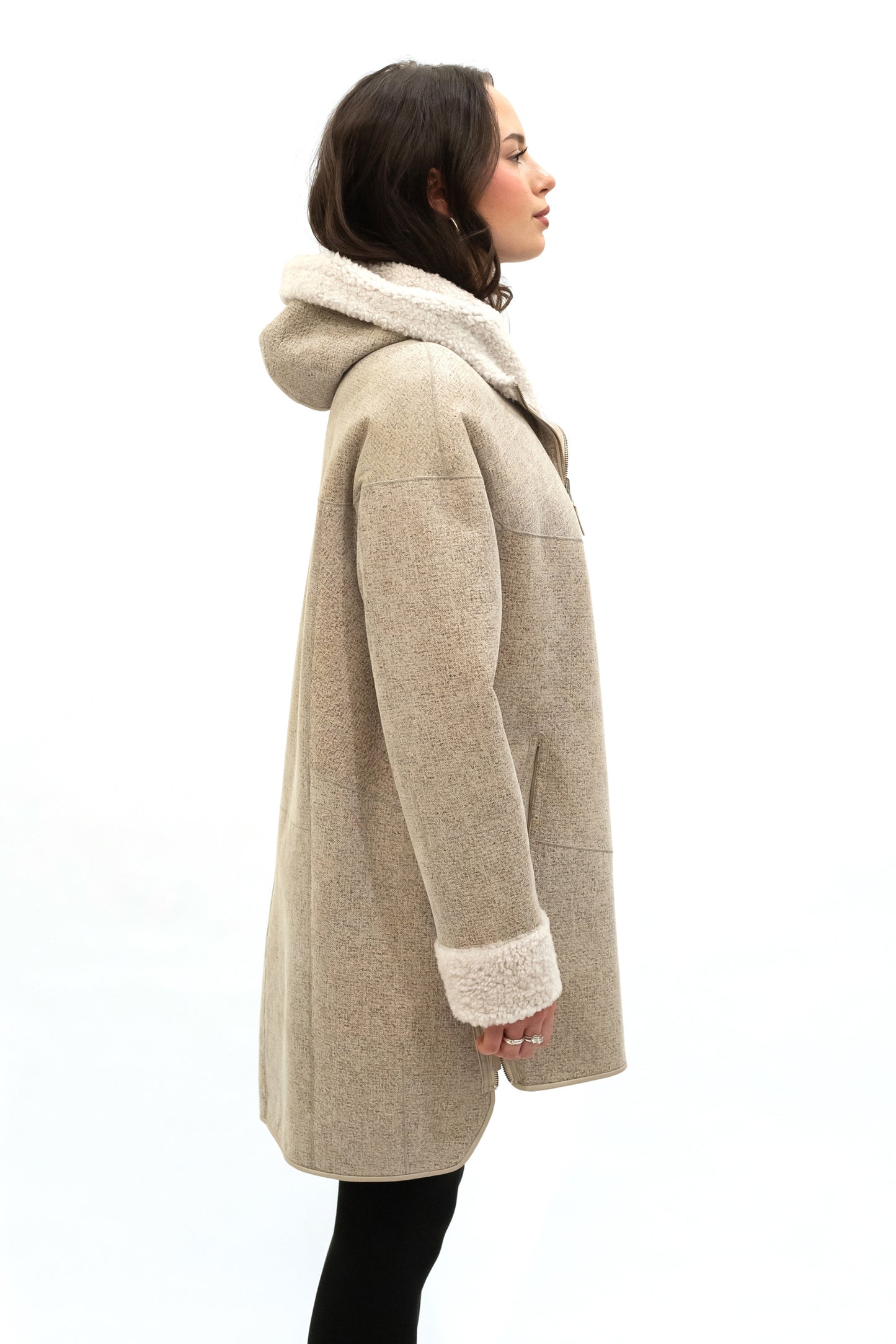 Wendemantel Sambia Lammfell off white