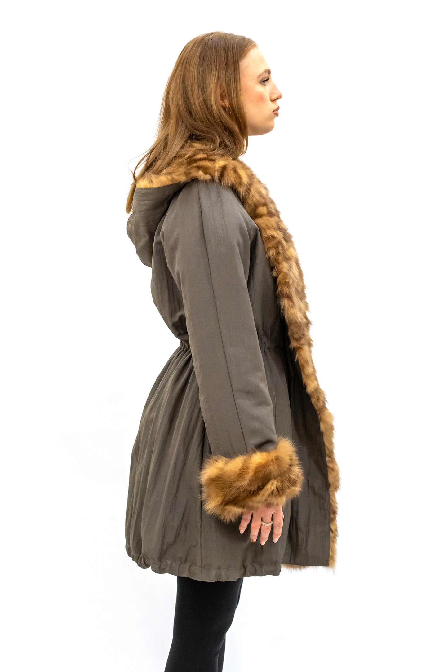 Parka Seide Samtwiesel & Zobel braun