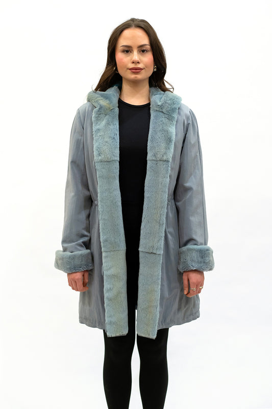 Parka Seide Samtwiesel hellblau